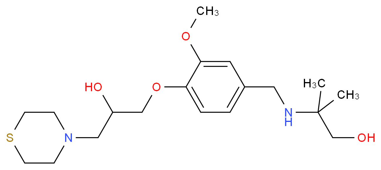 2-({4-[2-hydroxy-3-(4-thiomorpholinyl)propoxy]-3-methoxybenzyl}amino)-2-methyl-1-propanol_Molecular_structure_CAS_)