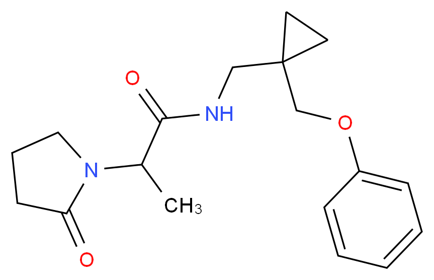 2-(2-oxopyrrolidin-1-yl)-N-{[1-(phenoxymethyl)cyclopropyl]methyl}propanamide_Molecular_structure_CAS_)