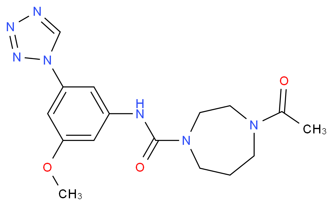 4-acetyl-N-[3-methoxy-5-(1H-tetrazol-1-yl)phenyl]-1,4-diazepane-1-carboxamide_Molecular_structure_CAS_)
