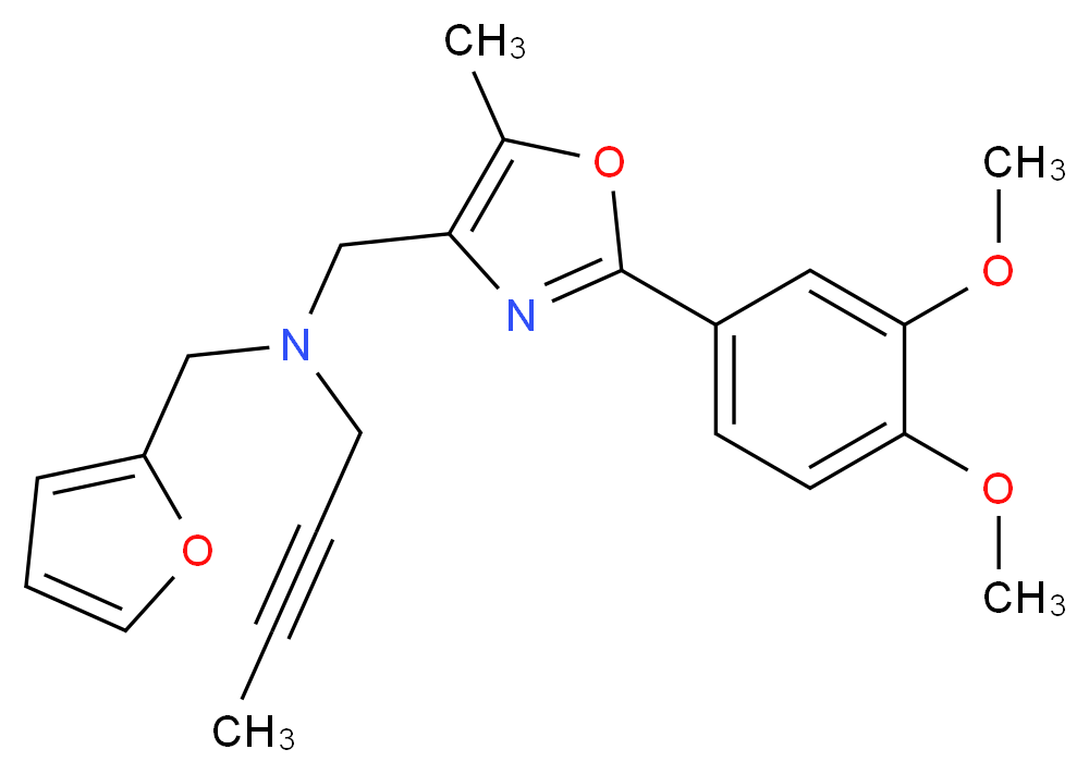 2-butyn-1-yl{[2-(3,4-dimethoxyphenyl)-5-methyl-1,3-oxazol-4-yl]methyl}(2-furylmethyl)amine_Molecular_structure_CAS_)