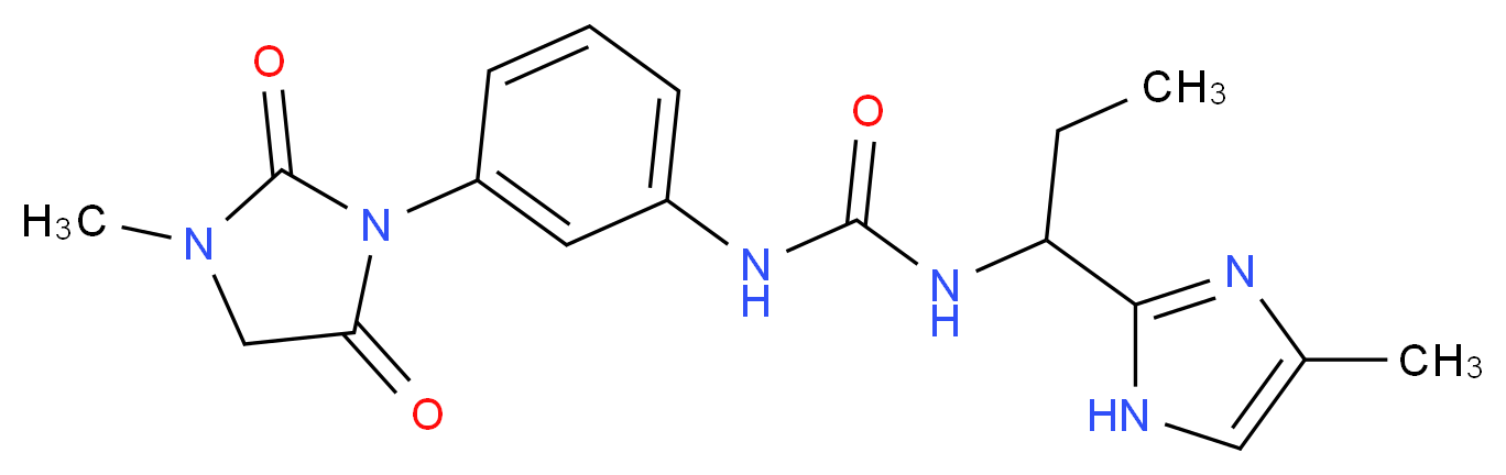 N-[3-(3-methyl-2,5-dioxoimidazolidin-1-yl)phenyl]-N'-[1-(4-methyl-1H-imidazol-2-yl)propyl]urea_Molecular_structure_CAS_)