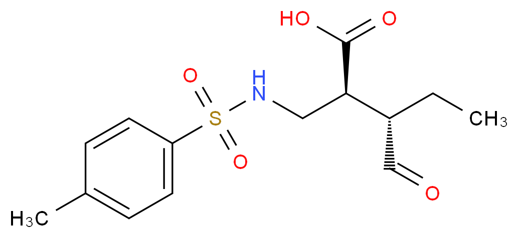 (2S,3S)-3-FORMYL-2-({[(4-METHYLPHENYL)SULFONYL]AMINO}METHYL)PENTANOIC ACID_Molecular_structure_CAS_)