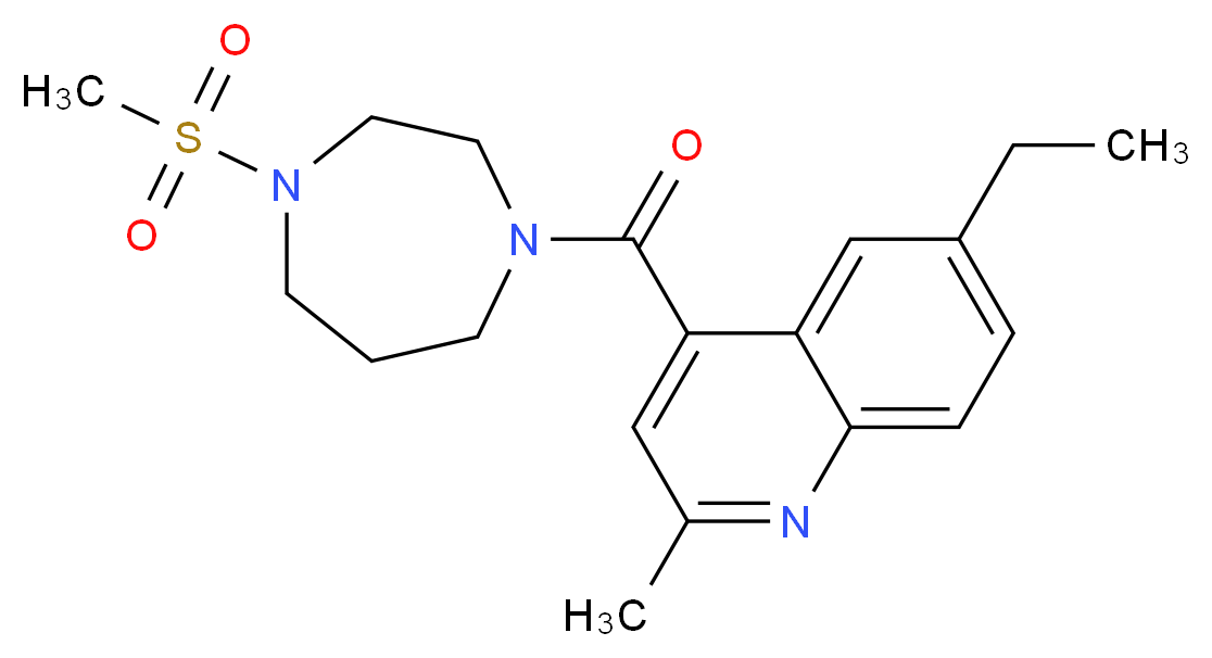 6-ethyl-2-methyl-4-{[4-(methylsulfonyl)-1,4-diazepan-1-yl]carbonyl}quinoline_Molecular_structure_CAS_)