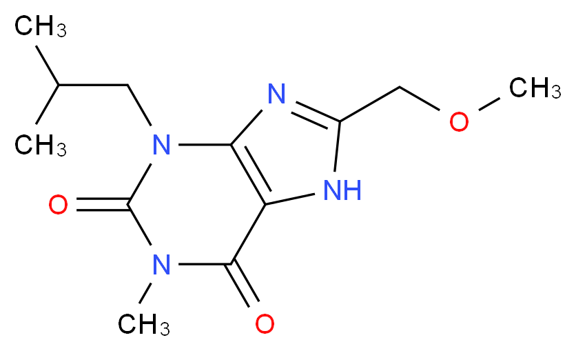 8-Methoxymethyl-1-methyl-3-(2-methylpropyl) Xanthine_Molecular_structure_CAS_78033-08-6)