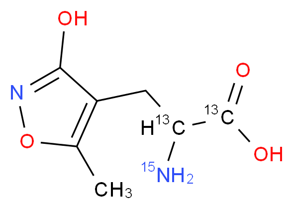 (R,S)-α-Amino-3-hydroxy-5-methyl-4-isoxazolepropionic Acid-13C2,15N _Molecular_structure_CAS_)