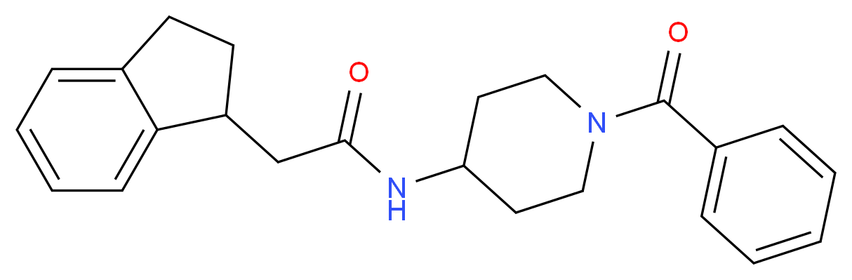 N-(1-benzoylpiperidin-4-yl)-2-(2,3-dihydro-1H-inden-1-yl)acetamide_Molecular_structure_CAS_)