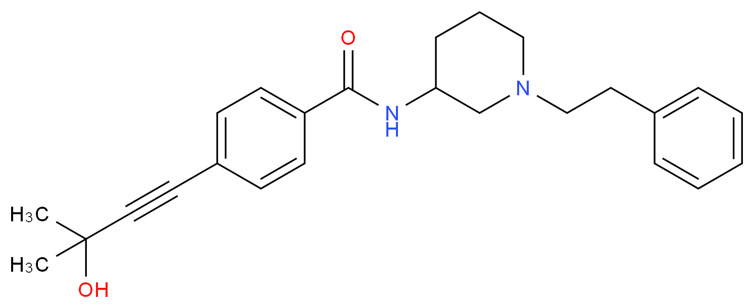 4-(3-hydroxy-3-methyl-1-butyn-1-yl)-N-[1-(2-phenylethyl)-3-piperidinyl]benzamide_Molecular_structure_CAS_)