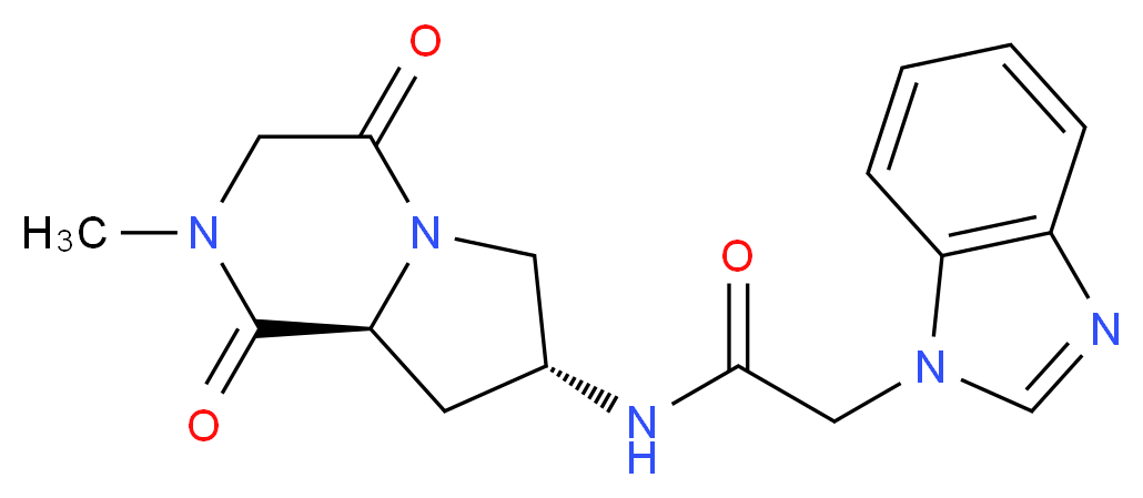 2-(1H-benzimidazol-1-yl)-N-[(7R,8aS)-2-methyl-1,4-dioxooctahydropyrrolo[1,2-a]pyrazin-7-yl]acetamide_Molecular_structure_CAS_)