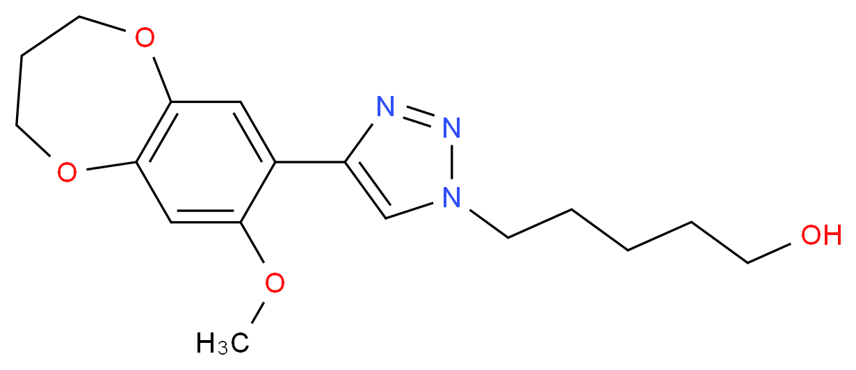5-[4-(8-methoxy-3,4-dihydro-2H-1,5-benzodioxepin-7-yl)-1H-1,2,3-triazol-1-yl]pentan-1-ol_Molecular_structure_CAS_)