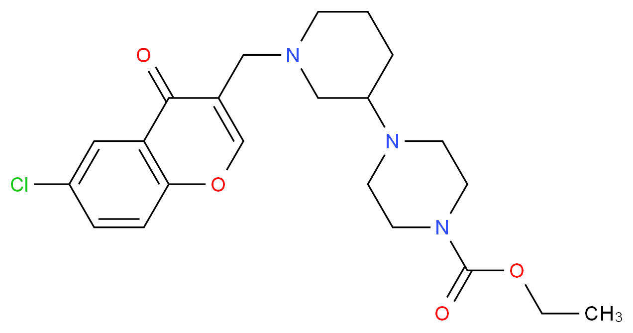 ethyl 4-{1-[(6-chloro-4-oxo-4H-chromen-3-yl)methyl]-3-piperidinyl}-1-piperazinecarboxylate_Molecular_structure_CAS_)