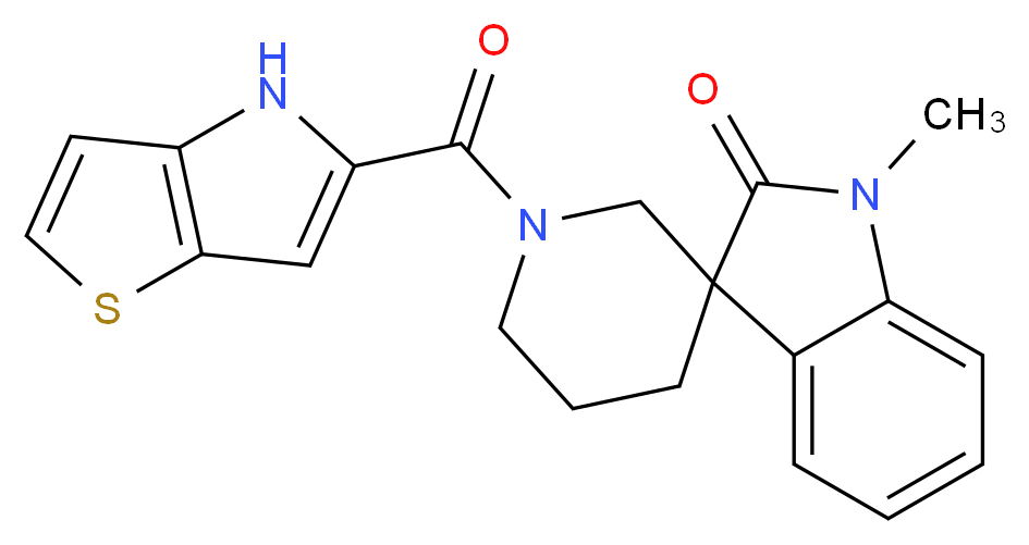 1-methyl-1'-(4H-thieno[3,2-b]pyrrol-5-ylcarbonyl)spiro[indole-3,3'-piperidin]-2(1H)-one_Molecular_structure_CAS_)