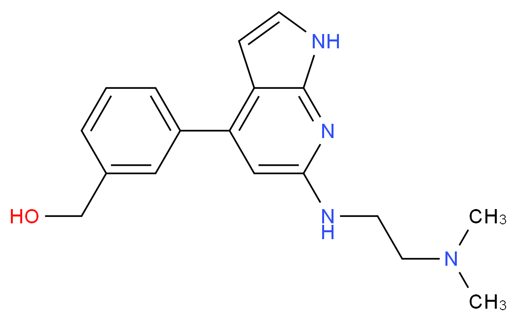 [3-(6-{[2-(dimethylamino)ethyl]amino}-1H-pyrrolo[2,3-b]pyridin-4-yl)phenyl]methanol_Molecular_structure_CAS_)