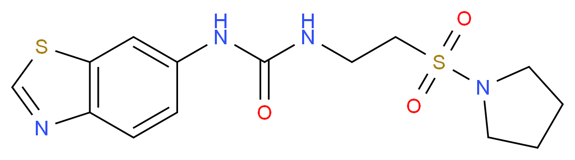 N-1,3-benzothiazol-6-yl-N'-[2-(pyrrolidin-1-ylsulfonyl)ethyl]urea_Molecular_structure_CAS_)