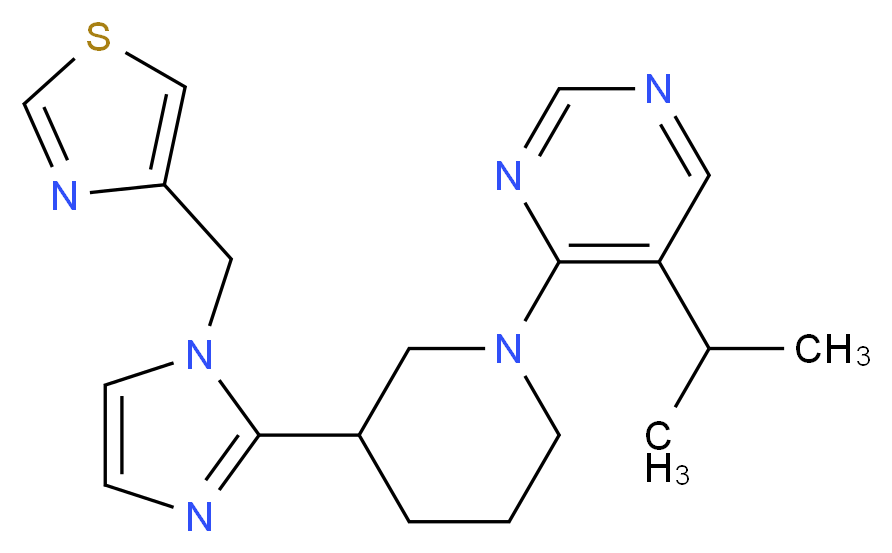 5-isopropyl-4-{3-[1-(1,3-thiazol-4-ylmethyl)-1H-imidazol-2-yl]piperidin-1-yl}pyrimidine_Molecular_structure_CAS_)