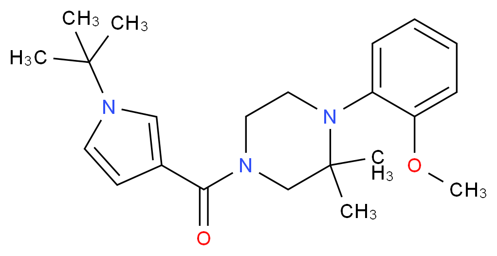 4-[(1-tert-butyl-1H-pyrrol-3-yl)carbonyl]-1-(2-methoxyphenyl)-2,2-dimethylpiperazine_Molecular_structure_CAS_)