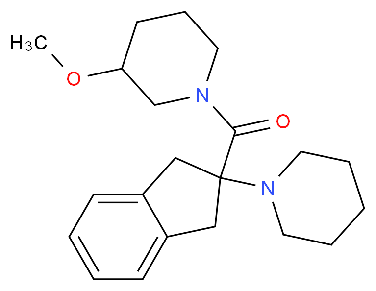 3-methoxy-1-{[2-(1-piperidinyl)-2,3-dihydro-1H-inden-2-yl]carbonyl}piperidine_Molecular_structure_CAS_)