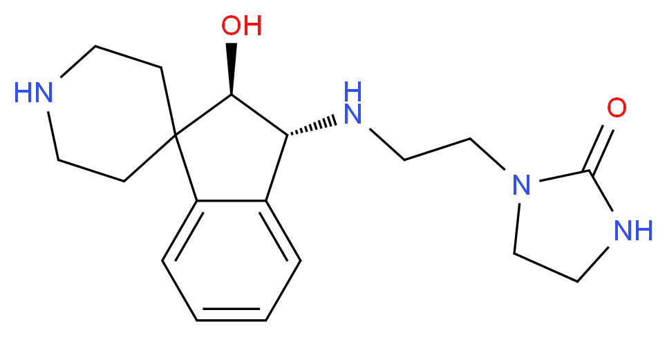 1-(2-{[(2R*,3R*)-2-hydroxy-2,3-dihydrospiro[indene-1,4'-piperidin]-3-yl]amino}ethyl)-2-imidazolidinone_Molecular_structure_CAS_)