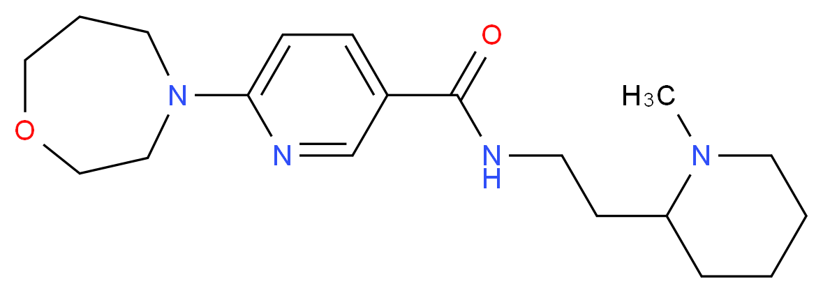 N-[2-(1-methyl-2-piperidinyl)ethyl]-6-(1,4-oxazepan-4-yl)nicotinamide_Molecular_structure_CAS_)