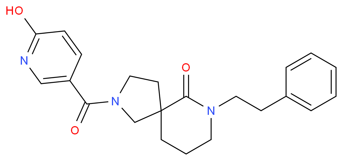 2-[(6-hydroxy-3-pyridinyl)carbonyl]-7-(2-phenylethyl)-2,7-diazaspiro[4.5]decan-6-one_Molecular_structure_CAS_)