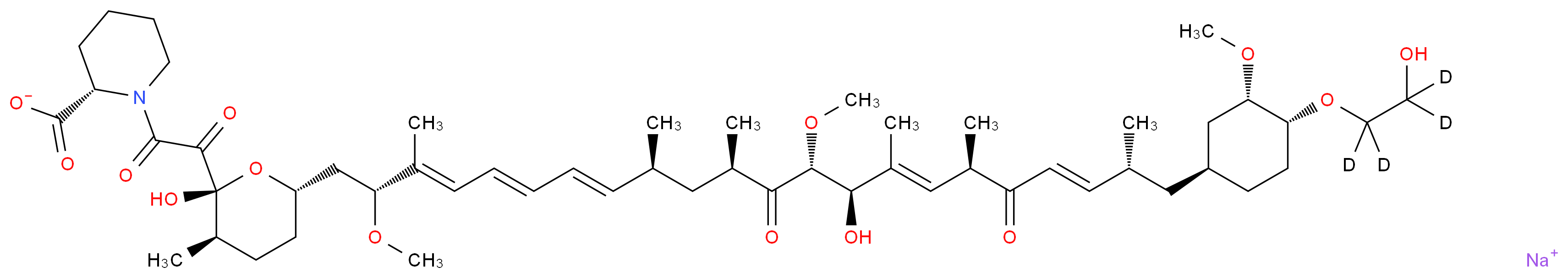 (19E/Z)-seco-[4-O-[2-Hydroxy(ethyl)-d4]] Rapamycin Sodium Salt_Molecular_structure_CAS_)