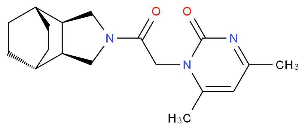 1-{2-[(1R*,2R*,6S*,7S*)-4-azatricyclo[5.2.2.0~2,6~]undec-4-yl]-2-oxoethyl}-4,6-dimethyl-2(1H)-pyrimidinone_Molecular_structure_CAS_)