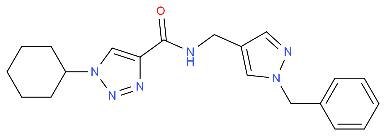N-[(1-benzyl-1H-pyrazol-4-yl)methyl]-1-cyclohexyl-1H-1,2,3-triazole-4-carboxamide_Molecular_structure_CAS_)