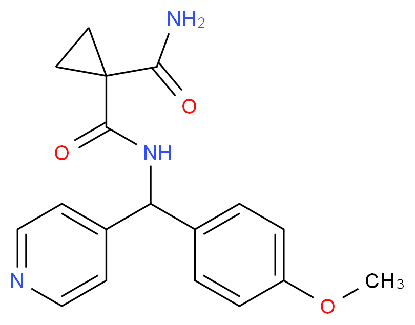 N~1~-[(4-methoxyphenyl)(pyridin-4-yl)methyl]cyclopropane-1,1-dicarboxamide_Molecular_structure_CAS_)