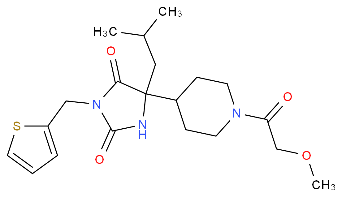 5-isobutyl-5-[1-(methoxyacetyl)-4-piperidinyl]-3-(2-thienylmethyl)-2,4-imidazolidinedione_Molecular_structure_CAS_)