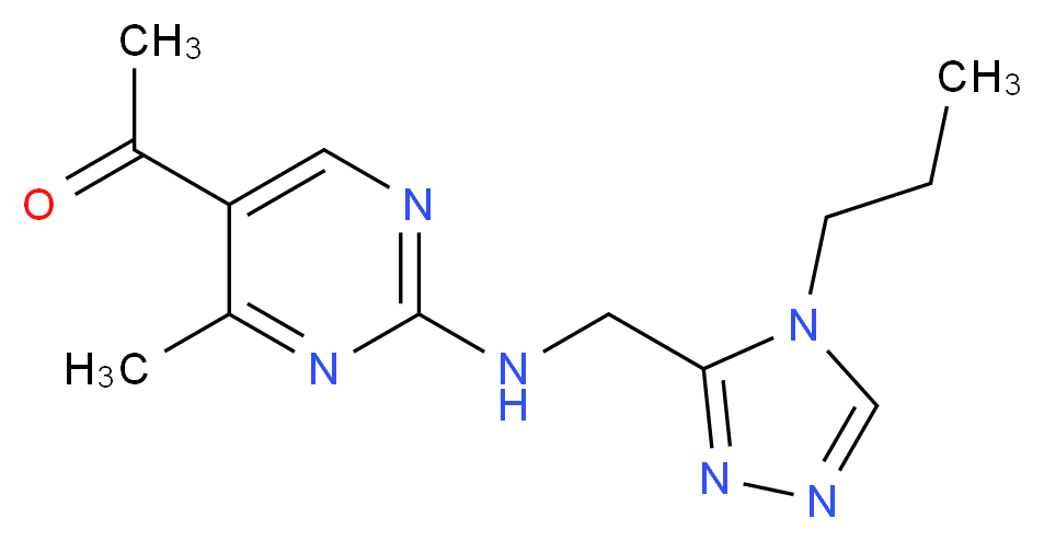 1-(4-methyl-2-{[(4-propyl-4H-1,2,4-triazol-3-yl)methyl]amino}pyrimidin-5-yl)ethanone_Molecular_structure_CAS_)