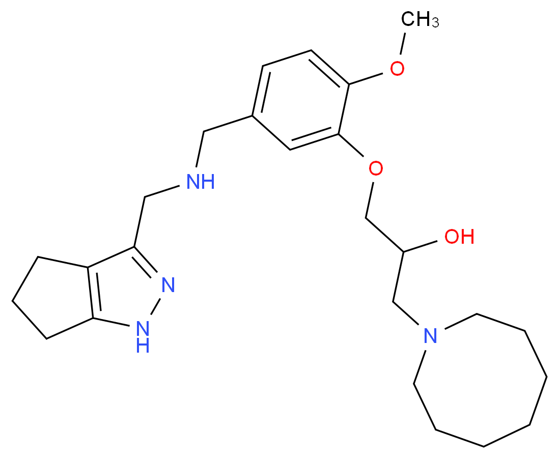 1-(1-azocanyl)-3-(2-methoxy-5-{[(1,4,5,6-tetrahydrocyclopenta[c]pyrazol-3-ylmethyl)amino]methyl}phenoxy)-2-propanol_Molecular_structure_CAS_)