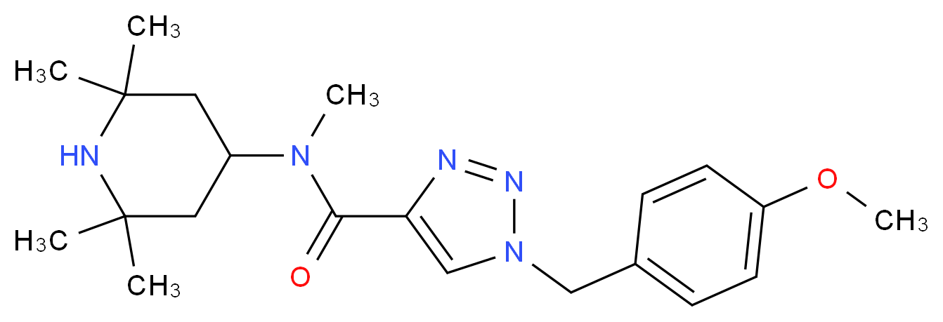 1-(4-methoxybenzyl)-N-methyl-N-(2,2,6,6-tetramethyl-4-piperidinyl)-1H-1,2,3-triazole-4-carboxamide_Molecular_structure_CAS_)