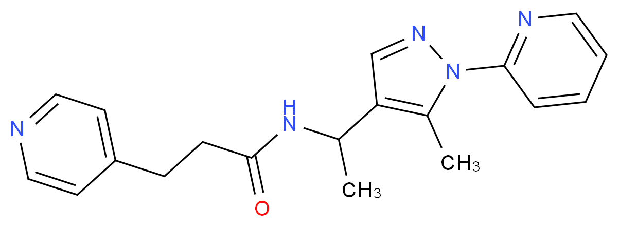 N-{1-[5-methyl-1-(2-pyridinyl)-1H-pyrazol-4-yl]ethyl}-3-(4-pyridinyl)propanamide_Molecular_structure_CAS_)