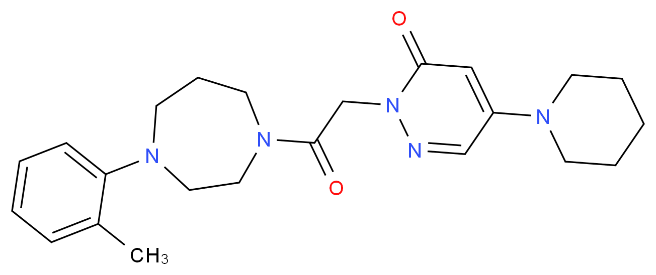 2-{2-[4-(2-methylphenyl)-1,4-diazepan-1-yl]-2-oxoethyl}-5-(1-piperidinyl)-3(2H)-pyridazinone_Molecular_structure_CAS_)