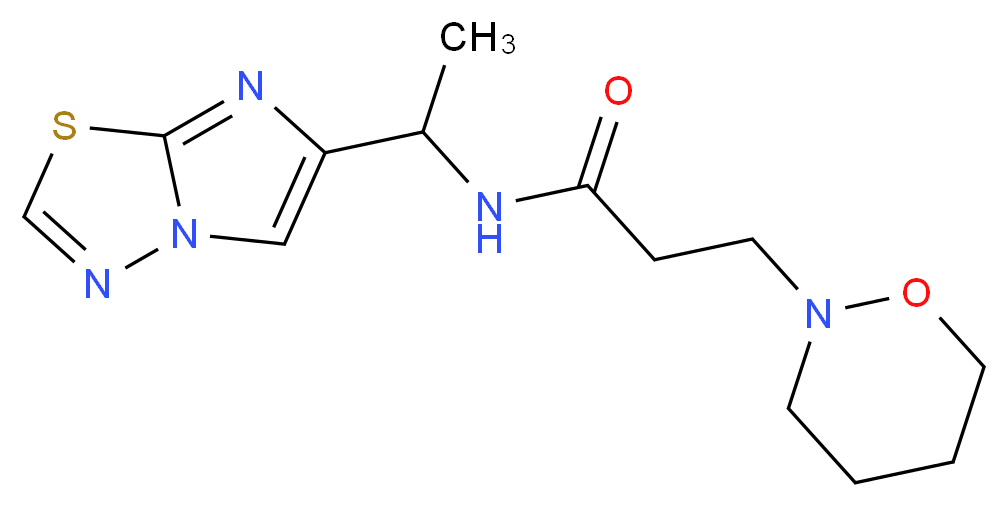 N-(1-imidazo[2,1-b][1,3,4]thiadiazol-6-ylethyl)-3-(1,2-oxazinan-2-yl)propanamide_Molecular_structure_CAS_)
