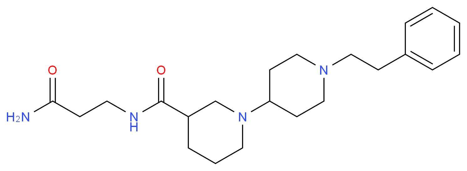 N-(3-amino-3-oxopropyl)-1'-(2-phenylethyl)-1,4'-bipiperidine-3-carboxamide_Molecular_structure_CAS_)