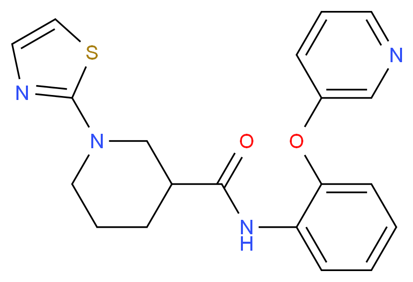 N-[2-(pyridin-3-yloxy)phenyl]-1-(1,3-thiazol-2-yl)piperidine-3-carboxamide_Molecular_structure_CAS_)