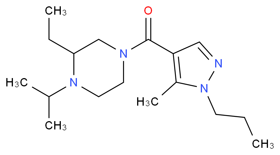 2-ethyl-1-isopropyl-4-[(5-methyl-1-propyl-1H-pyrazol-4-yl)carbonyl]piperazine_Molecular_structure_CAS_)