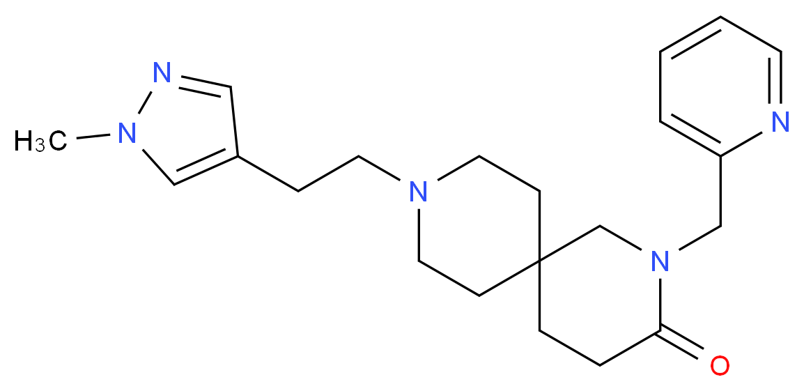 9-[2-(1-methyl-1H-pyrazol-4-yl)ethyl]-2-(pyridin-2-ylmethyl)-2,9-diazaspiro[5.5]undecan-3-one_Molecular_structure_CAS_)