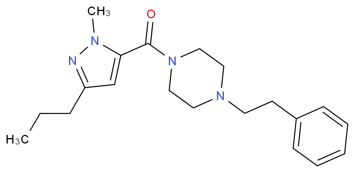 1-[(1-methyl-3-propyl-1H-pyrazol-5-yl)carbonyl]-4-(2-phenylethyl)piperazine_Molecular_structure_CAS_)