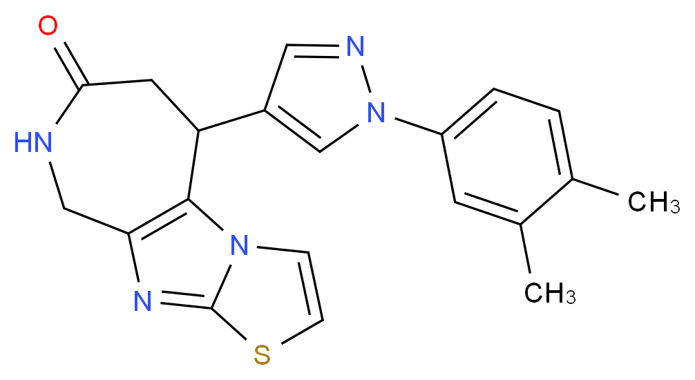 5-[1-(3,4-dimethylphenyl)-1H-pyrazol-4-yl]-5,6,8,9-tetrahydro-7H-[1,3]thiazolo[3',2':1,2]imidazo[4,5-c]azepin-7-one_Molecular_structure_CAS_)