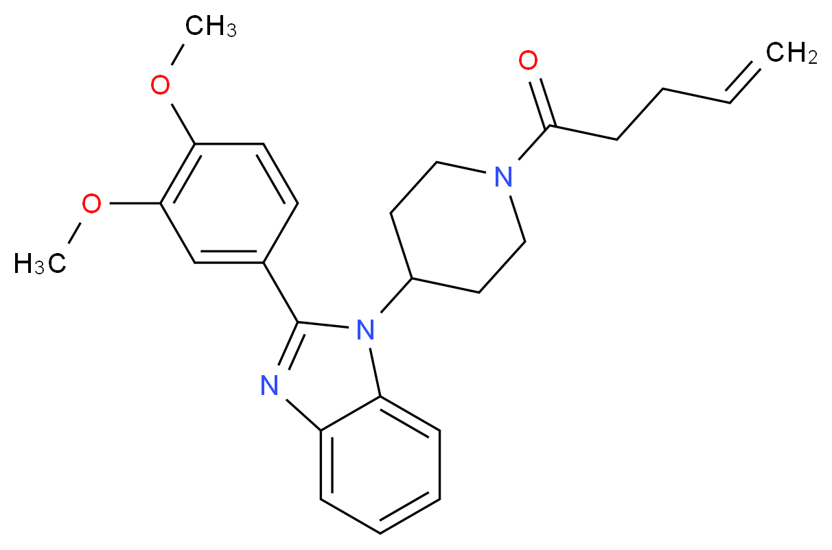 2-(3,4-dimethoxyphenyl)-1-[1-(4-pentenoyl)-4-piperidinyl]-1H-benzimidazole_Molecular_structure_CAS_)