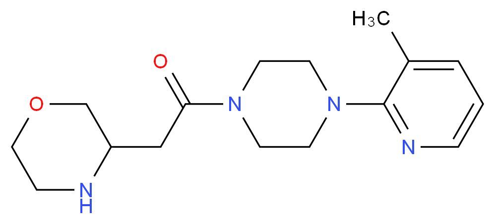 3-{2-[4-(3-methyl-2-pyridinyl)-1-piperazinyl]-2-oxoethyl}morpholine_Molecular_structure_CAS_)