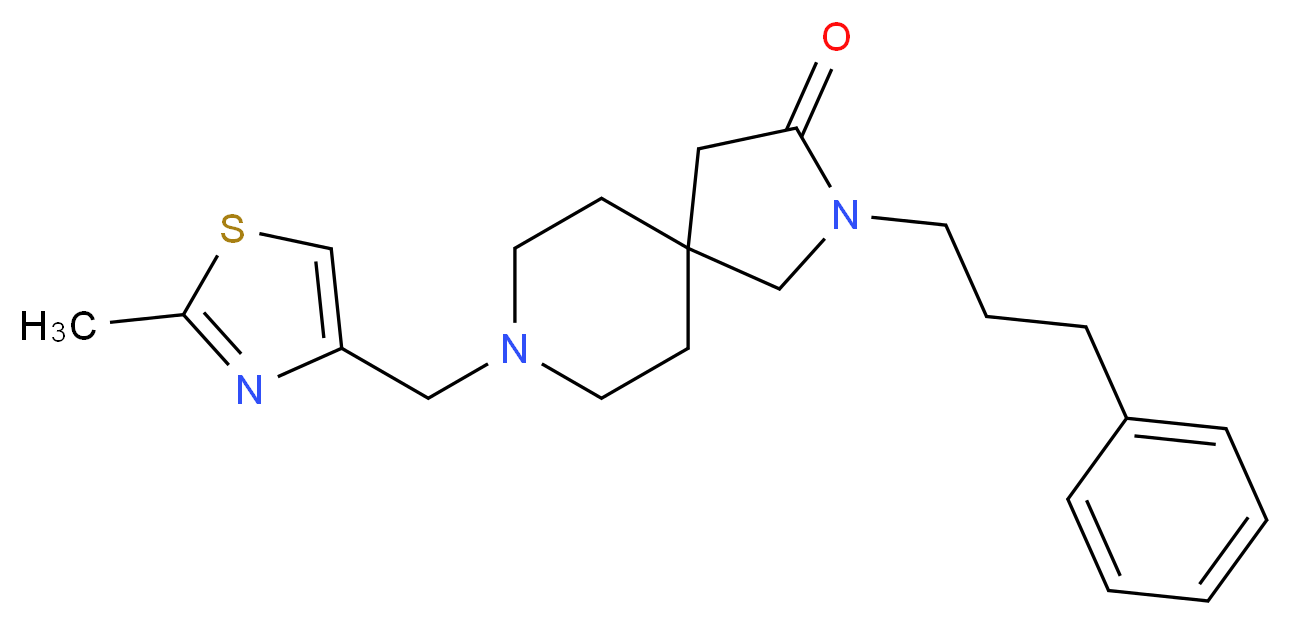 8-[(2-methyl-1,3-thiazol-4-yl)methyl]-2-(3-phenylpropyl)-2,8-diazaspiro[4.5]decan-3-one_Molecular_structure_CAS_)