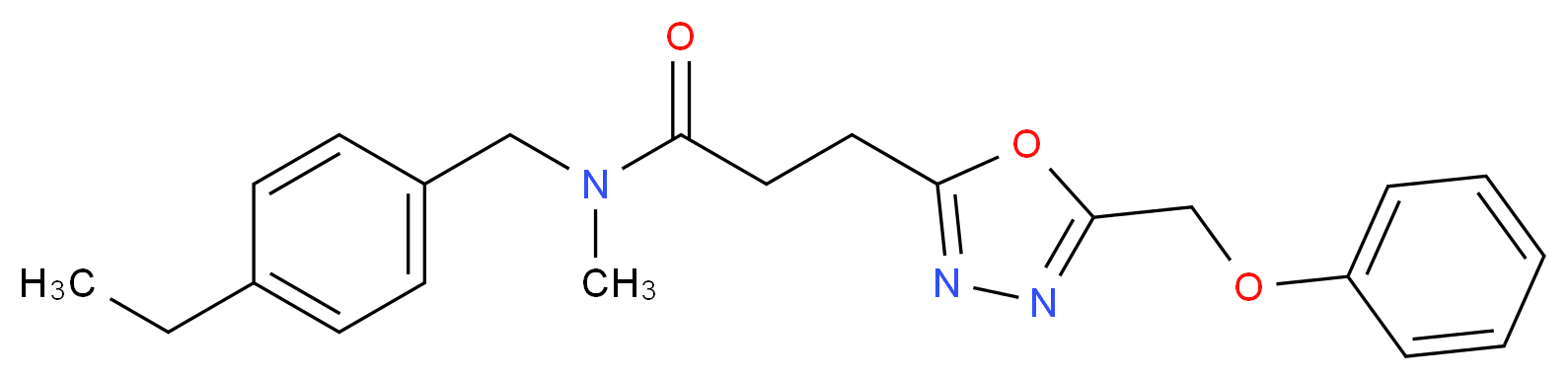 N-(4-ethylbenzyl)-N-methyl-3-[5-(phenoxymethyl)-1,3,4-oxadiazol-2-yl]propanamide_Molecular_structure_CAS_)