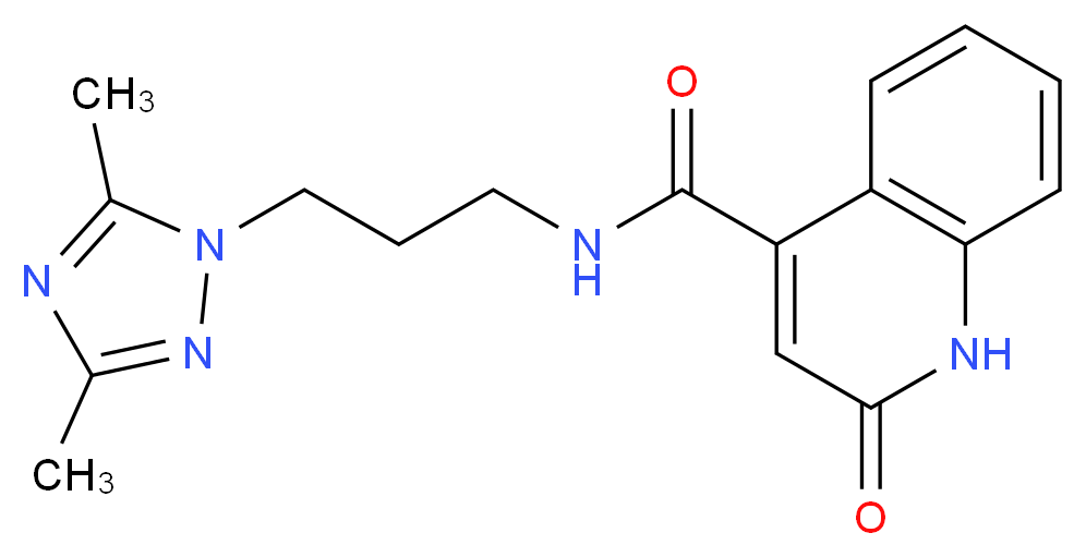 N-[3-(3,5-dimethyl-1H-1,2,4-triazol-1-yl)propyl]-2-oxo-1,2-dihydro-4-quinolinecarboxamide_Molecular_structure_CAS_)