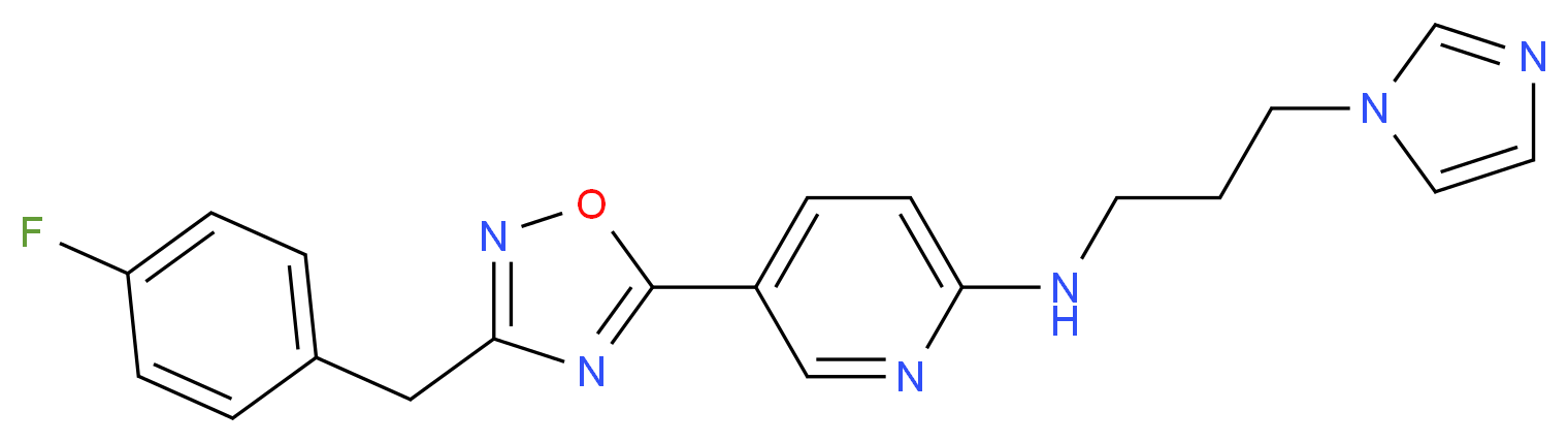 5-[3-(4-fluorobenzyl)-1,2,4-oxadiazol-5-yl]-N-[3-(1H-imidazol-1-yl)propyl]-2-pyridinamine_Molecular_structure_CAS_)