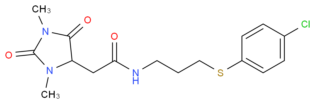 N-{3-[(4-chlorophenyl)thio]propyl}-2-(1,3-dimethyl-2,5-dioxo-4-imidazolidinyl)acetamide_Molecular_structure_CAS_)