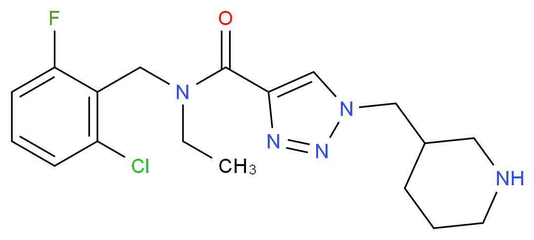 N-(2-chloro-6-fluorobenzyl)-N-ethyl-1-(piperidin-3-ylmethyl)-1H-1,2,3-triazole-4-carboxamide_Molecular_structure_CAS_)