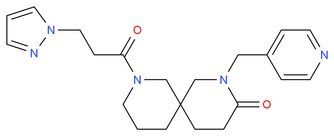 8-[3-(1H-pyrazol-1-yl)propanoyl]-2-(pyridin-4-ylmethyl)-2,8-diazaspiro[5.5]undecan-3-one_Molecular_structure_CAS_)