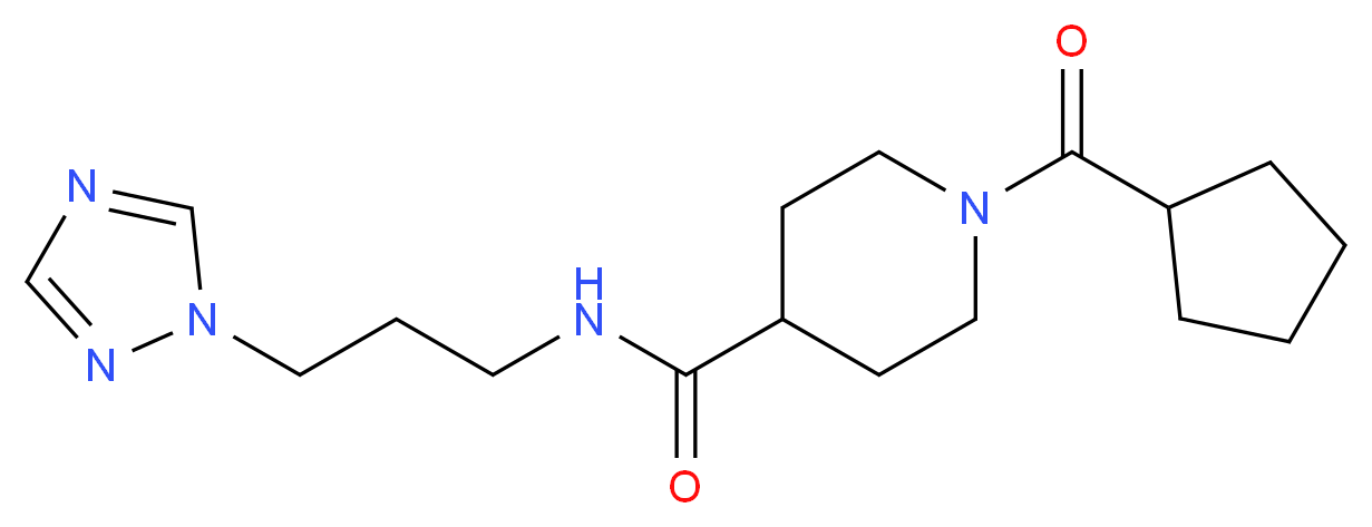 1-(cyclopentylcarbonyl)-N-[3-(1H-1,2,4-triazol-1-yl)propyl]-4-piperidinecarboxamide_Molecular_structure_CAS_)